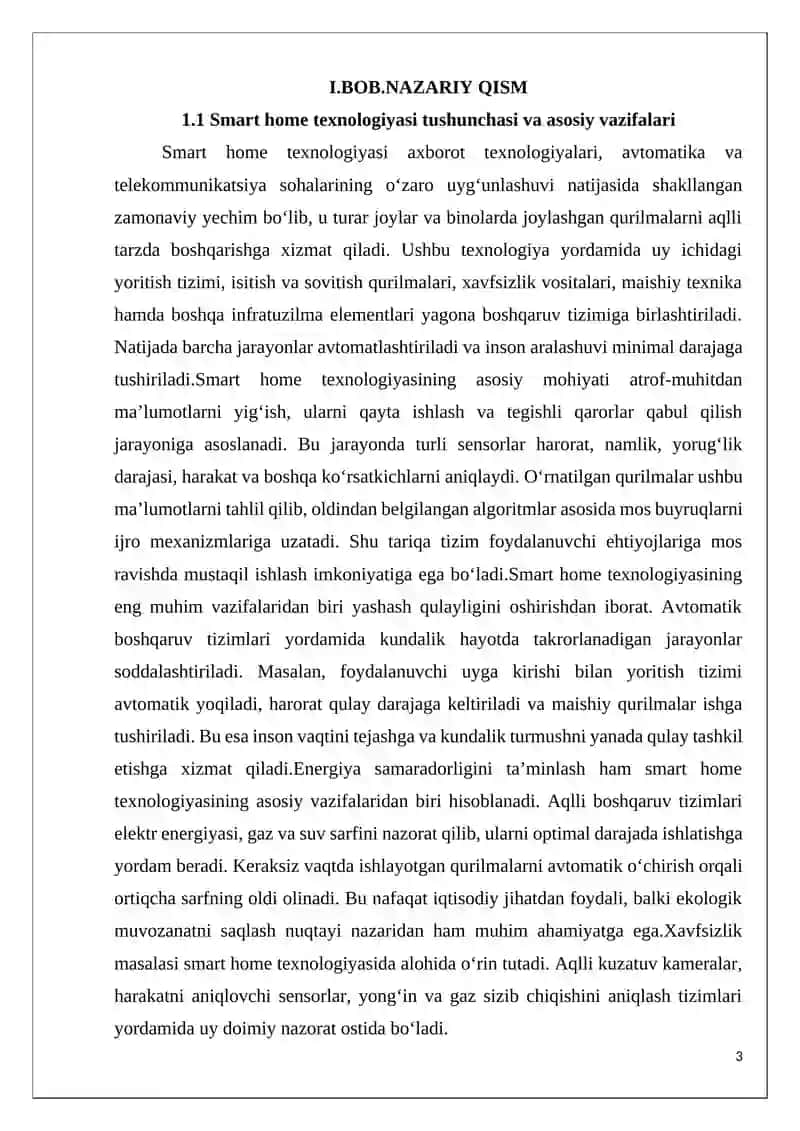 SMART HOME TEXNOLOGIYALARIDA O‘RNATILGAN QURILMALAR 3