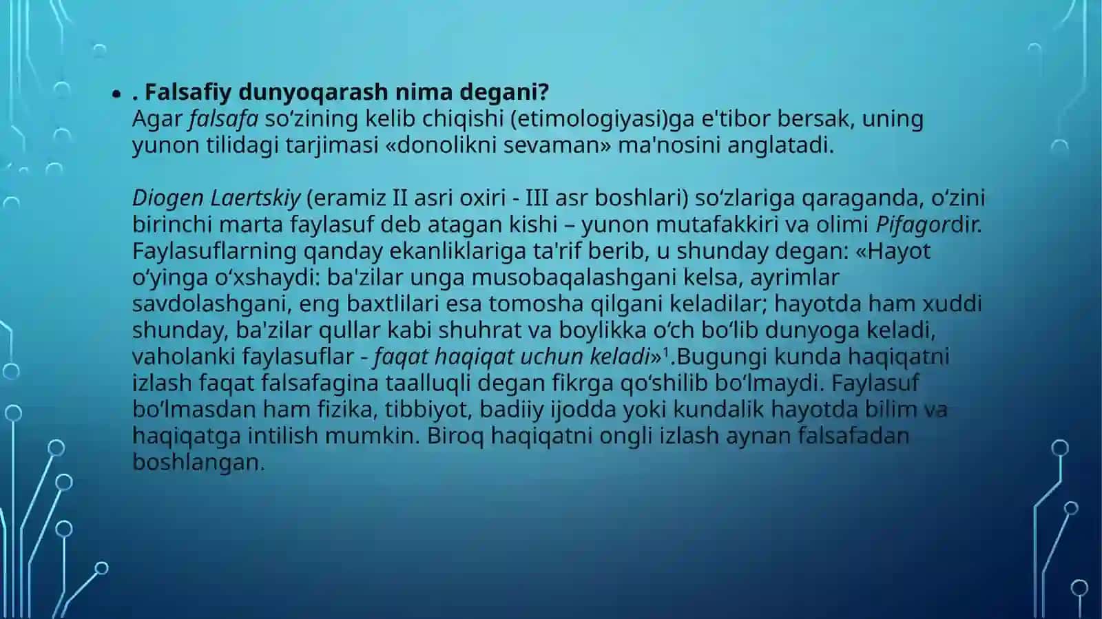Falsafiy dunyoqarashning o’z-o’zini Anglashdagi roli 3