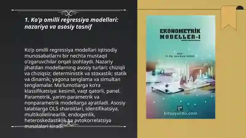 Koʻp omilli ekonometrik tahlili 3
