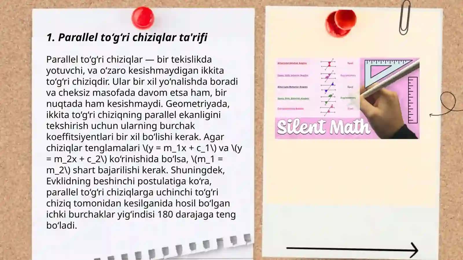 Parallel to‘g‘ri chiziqlar ta'rifi 3