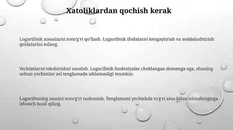 Logarifmik Tenglamalar 3