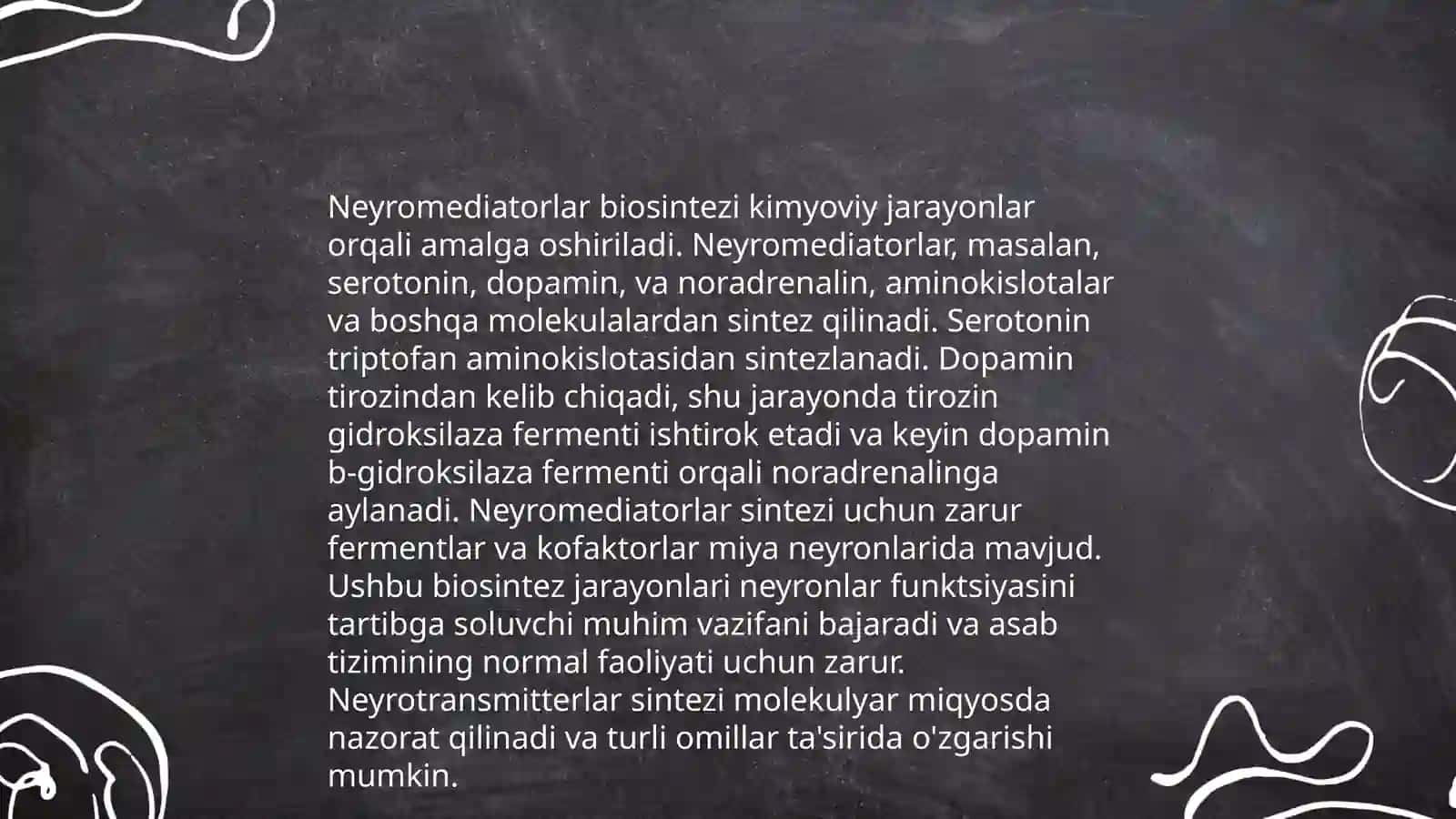 Neyramediator biosintezi ahamiyati va kasalliklari 3