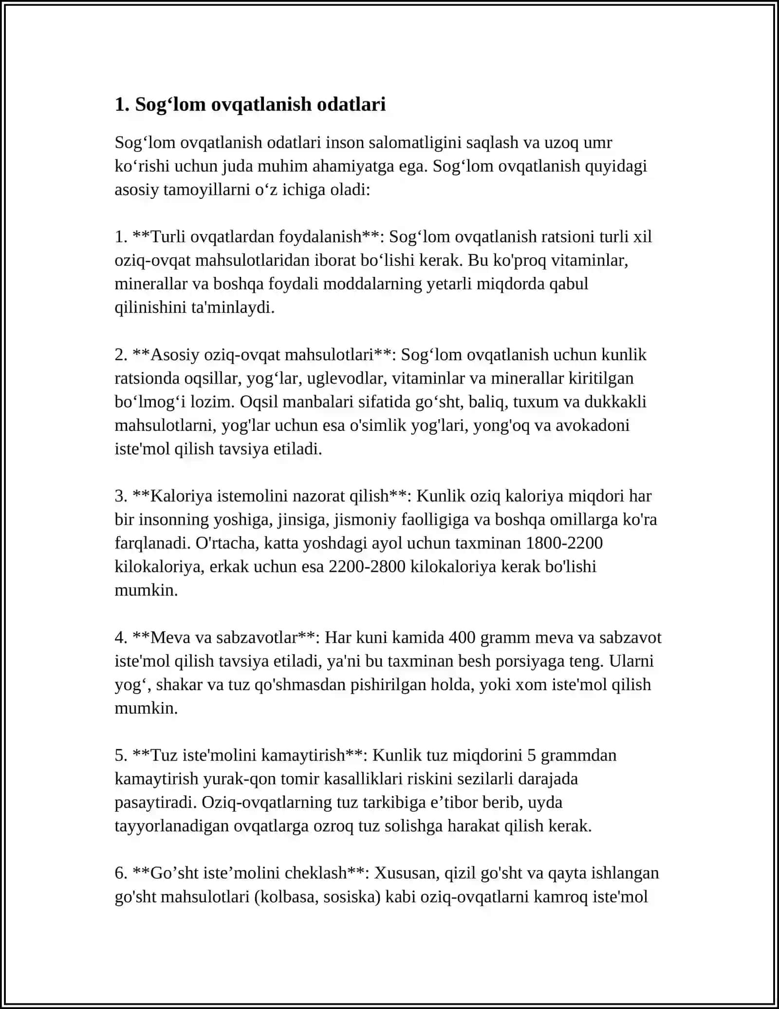 SOGʻLOM TURMUSH TARZI VA UNI TADBIQ QILISH YOʻLLARI 3