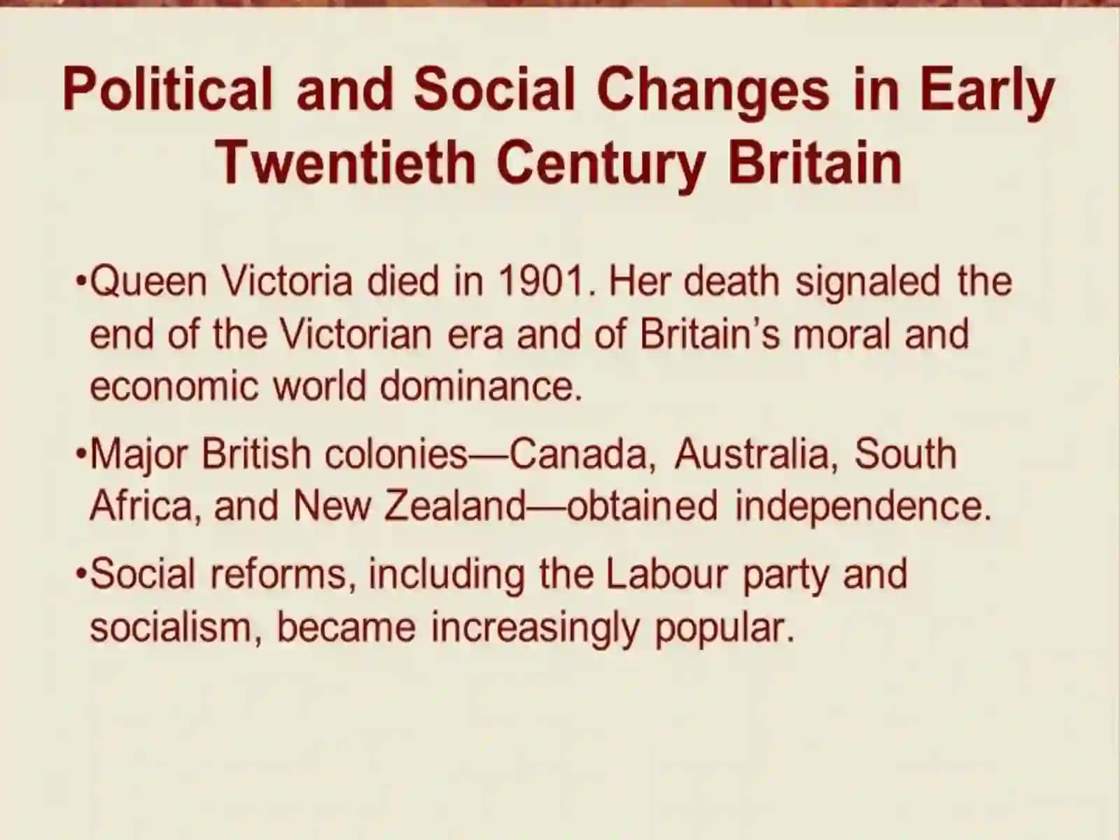 British History in 20th century 3