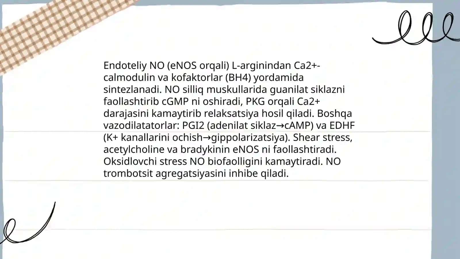 Qon tomir endoteliyasining funktsiyalari 3