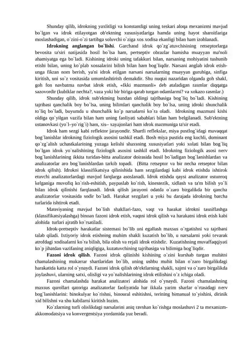 Idrok va onun xususiyatlari 3