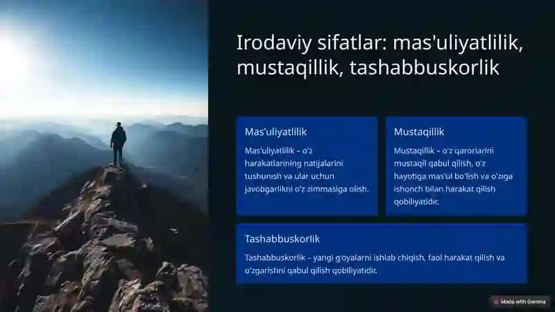 Iroda va irodaviy sifatlar 3