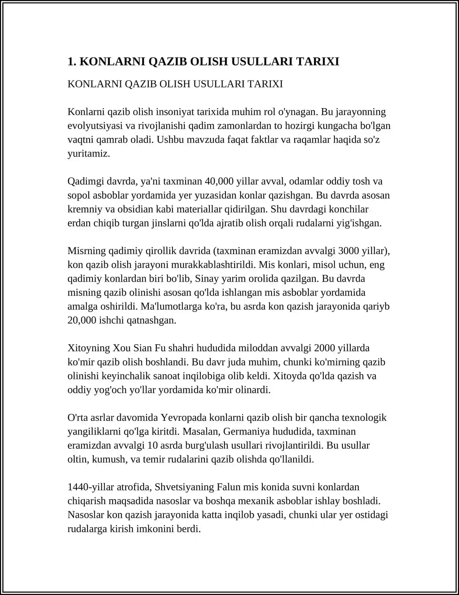 KONLARNI QAZIB OLISH USULLARI TARIXI 3