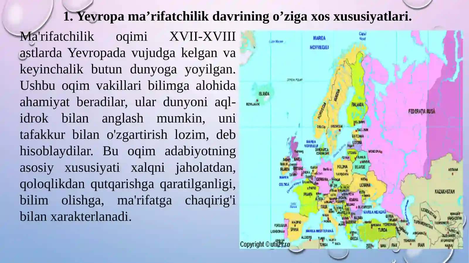 XVI – XVIII asrlarda Yevropa dama’rifatchilik asri 3