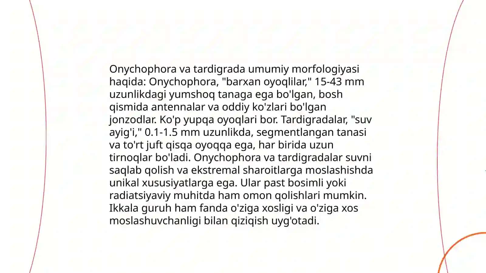Onychophora va Tardigarada Tiplari 3