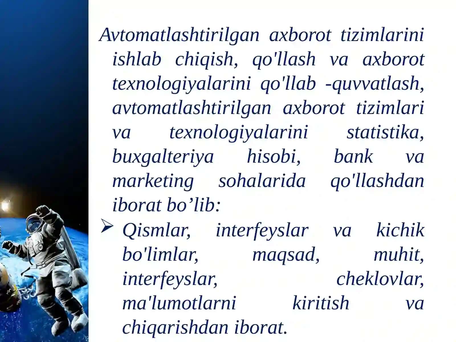 Avtomatlashtirilgan axborot tizimlari (AAT) 3