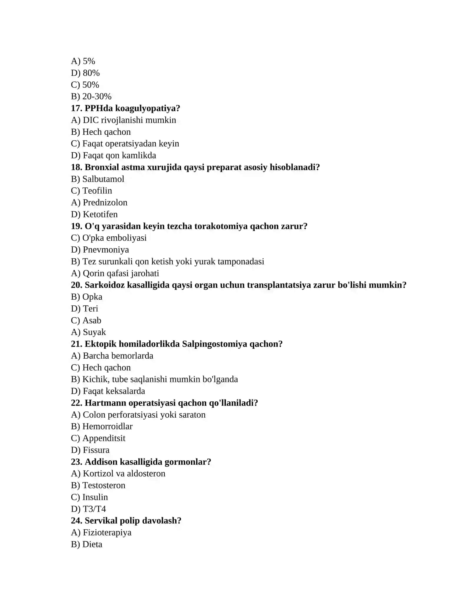 Tibbiyot ish testlari 3