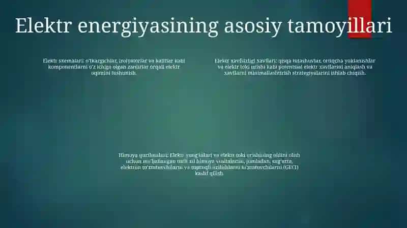 Elektr Toki Zarbasidan Himoya Qiluvchi Vositalar 3
