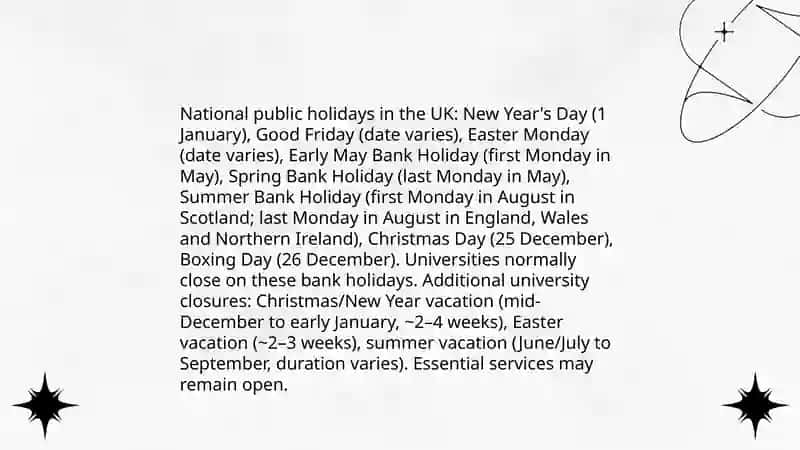 National Public Holidays and University Closures in the UK 3