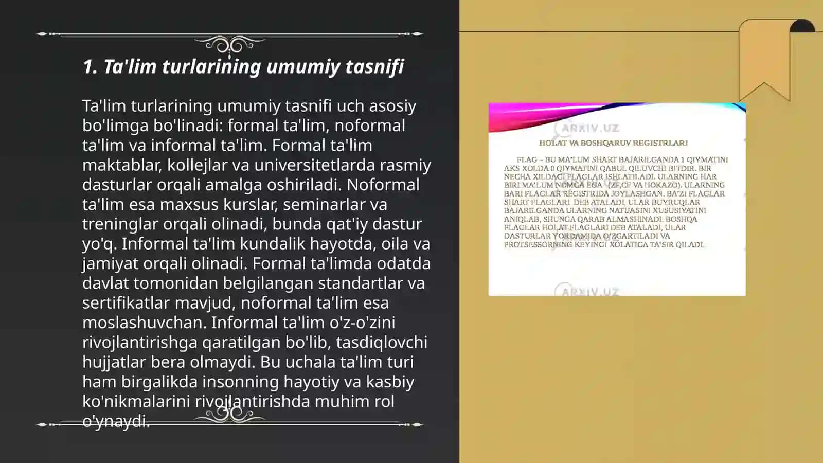 Ta'lim turlari va shakllarining tasnifi 3