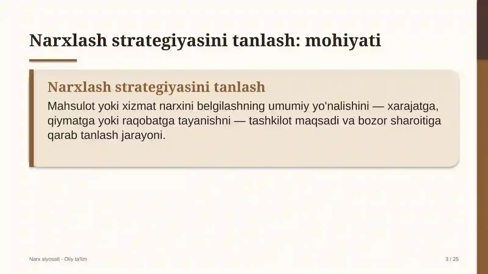 bojsiz savdo do'konlarida narxlash strategiyasini tanlash 4530 3
