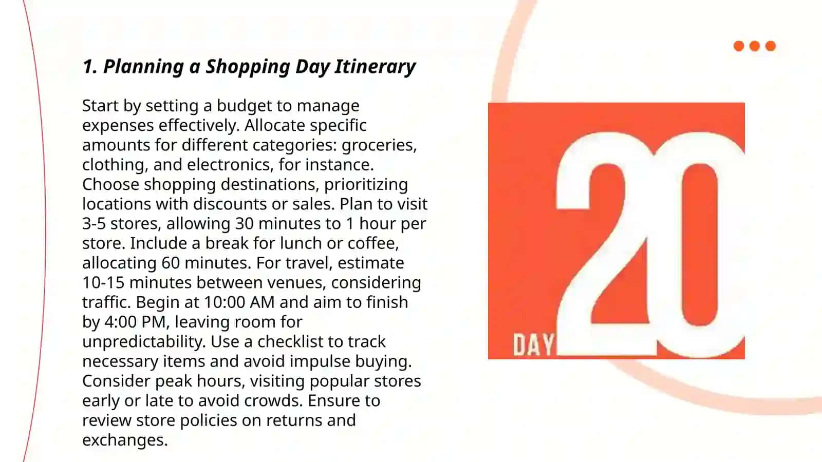 Planning a Shopping Day Itinerary 3
