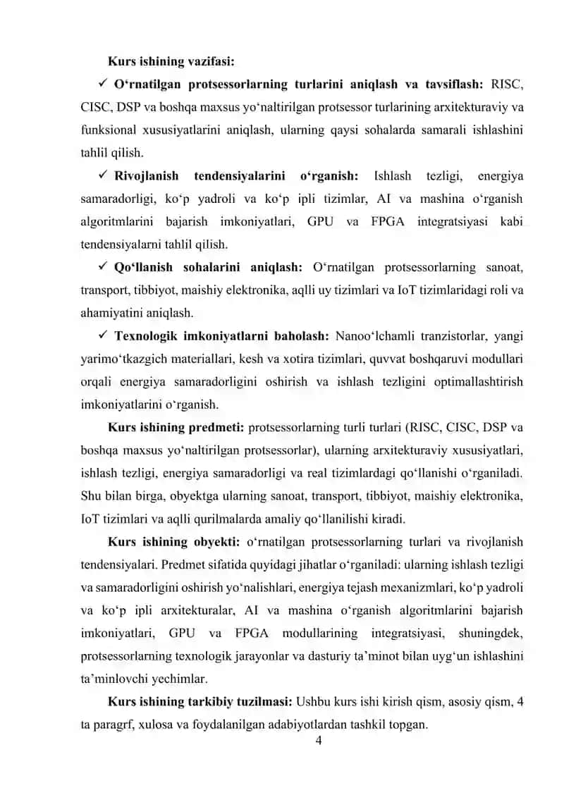 O‘rnatilgan Protseessorlarning Turlari va Rivojlanish Tendensiyalari 3