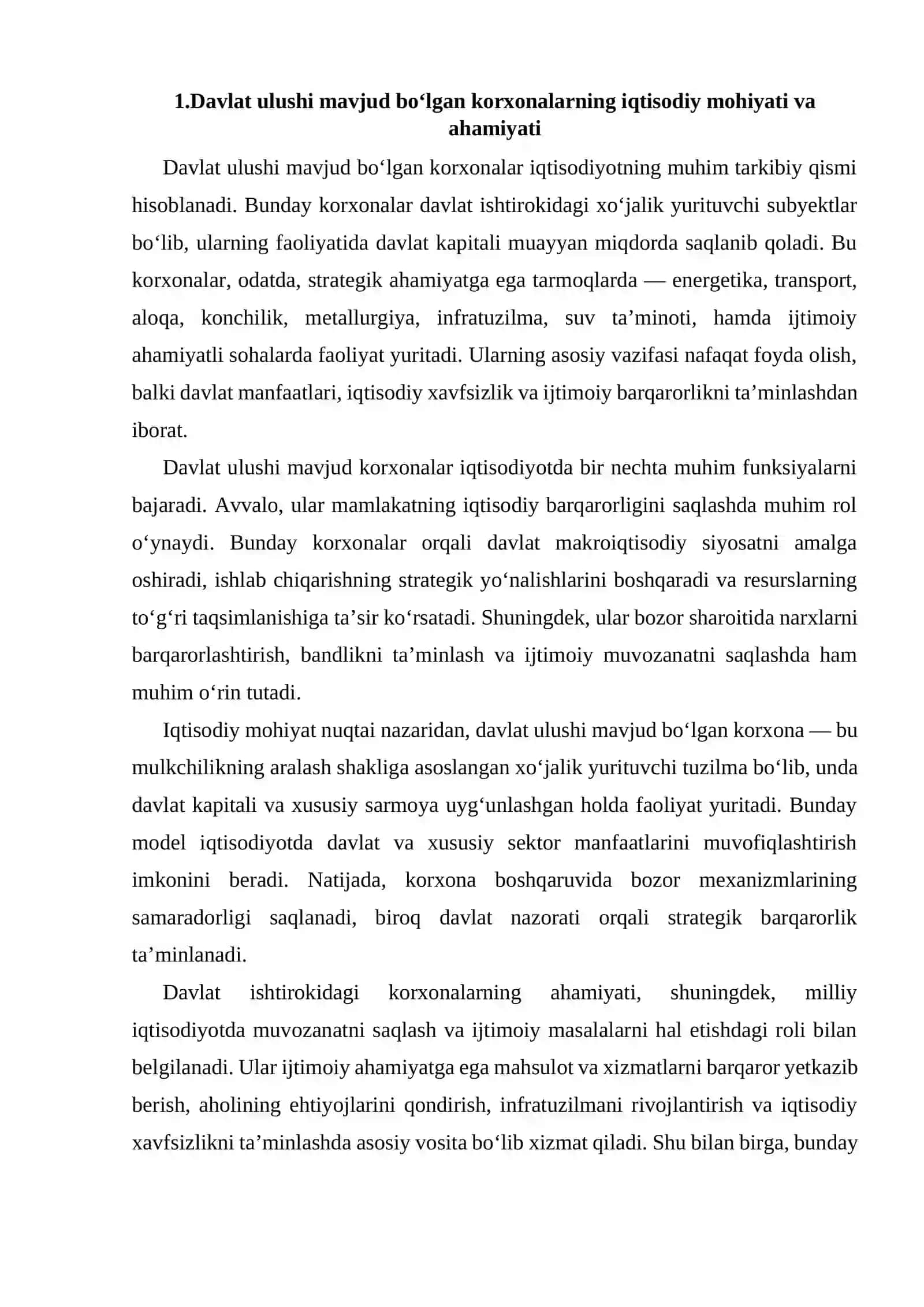 Davlat ulushi mavjud bulgan korхonalar moliyaviy rеsurslarini boshqarish: shakllanishi va foydalanilishi 3