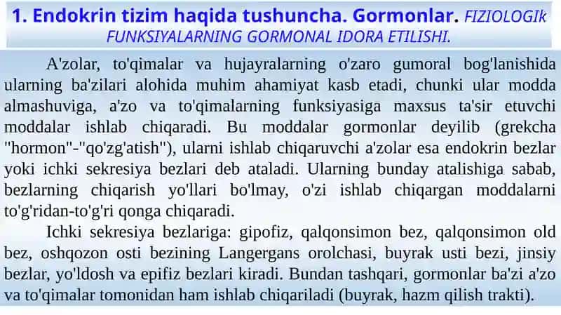 Endokrin tizimi fiziologiyasi 3