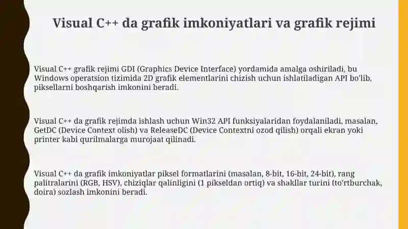 Visual C++ning grafik imkoniyatlari 3