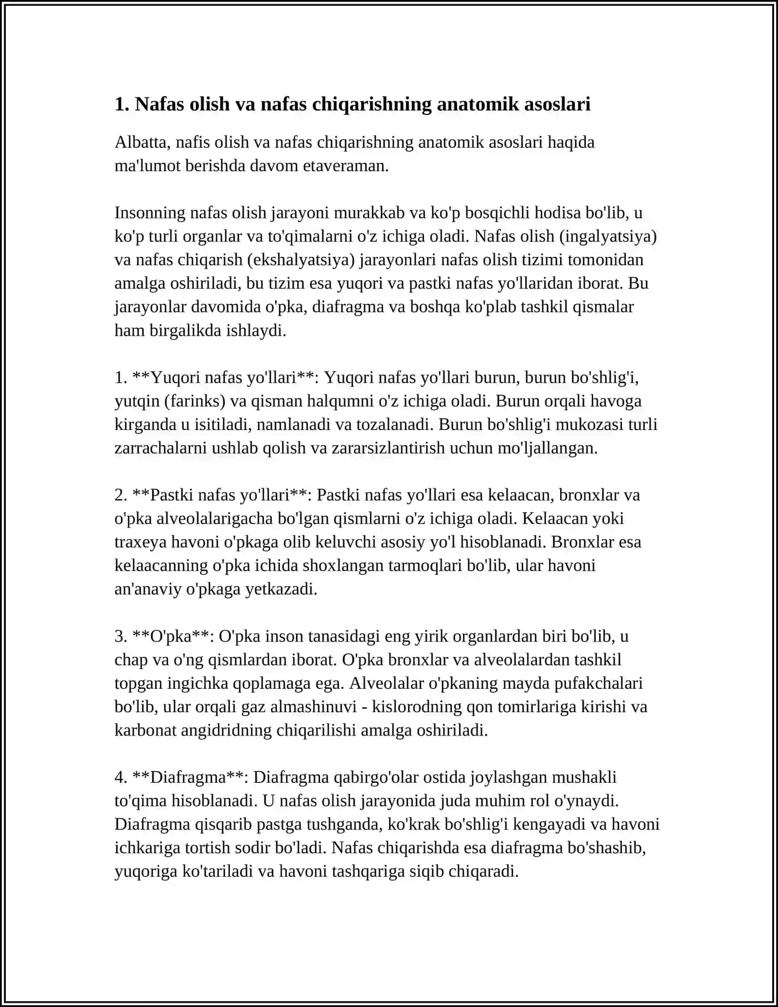 Nafas olish va nafas chiqarish 3
