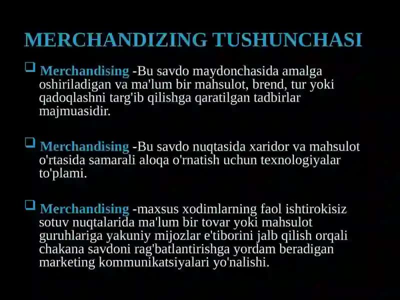 MERCHANDIZING TUSHUNCHASI 3
