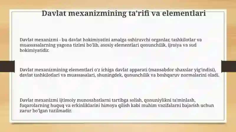 Davlat Mexanizmlari 3