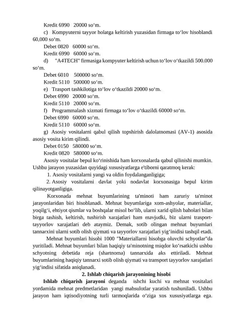 Biznes jarayonlari va ularning hisobi 3