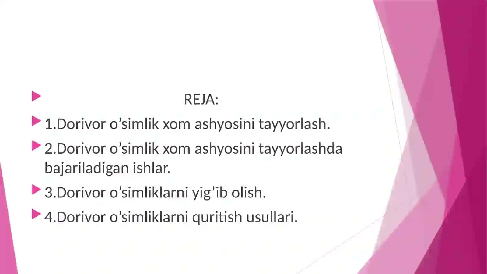 Dorivoro O’simliklar 3