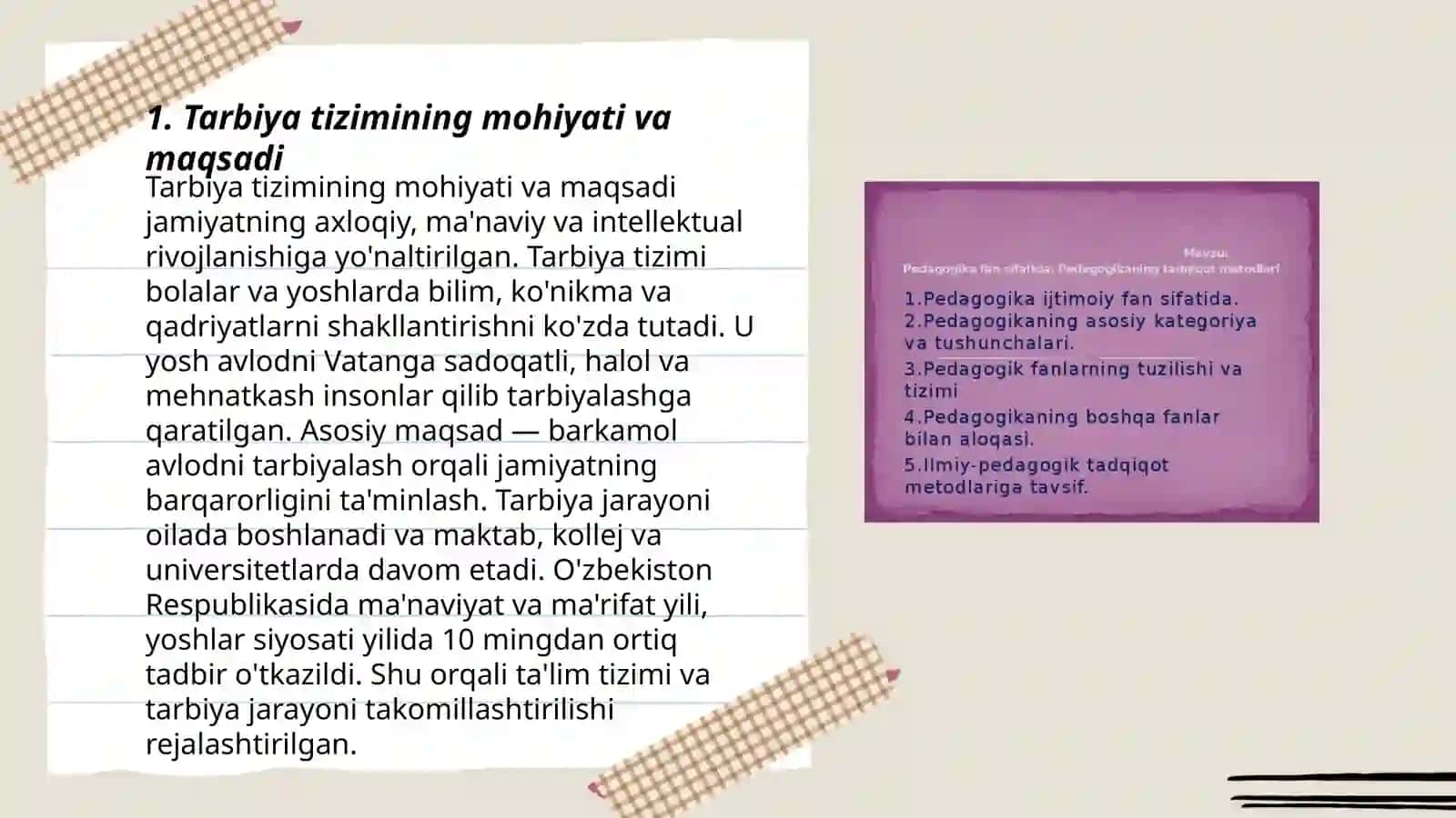 Tarbiya tizimiga pedagogik yondashuv 3