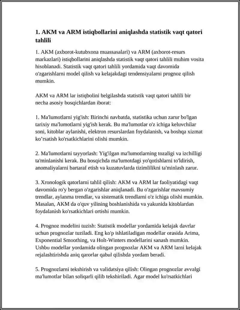 AKM, ARM lar VA KUTUBXONALAR ISTIQBOLINI BELGILASH USULLARI VA TURLARI 3
