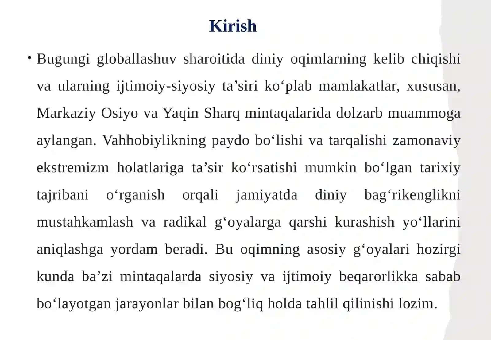 Vahhobiylikning yuzaga kelishi va uning asosiy g'oyalari 3