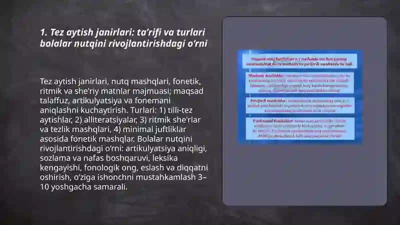 Tez aytish janirlarining bolalar nutqini o'stirishdagi ahamiyati 3