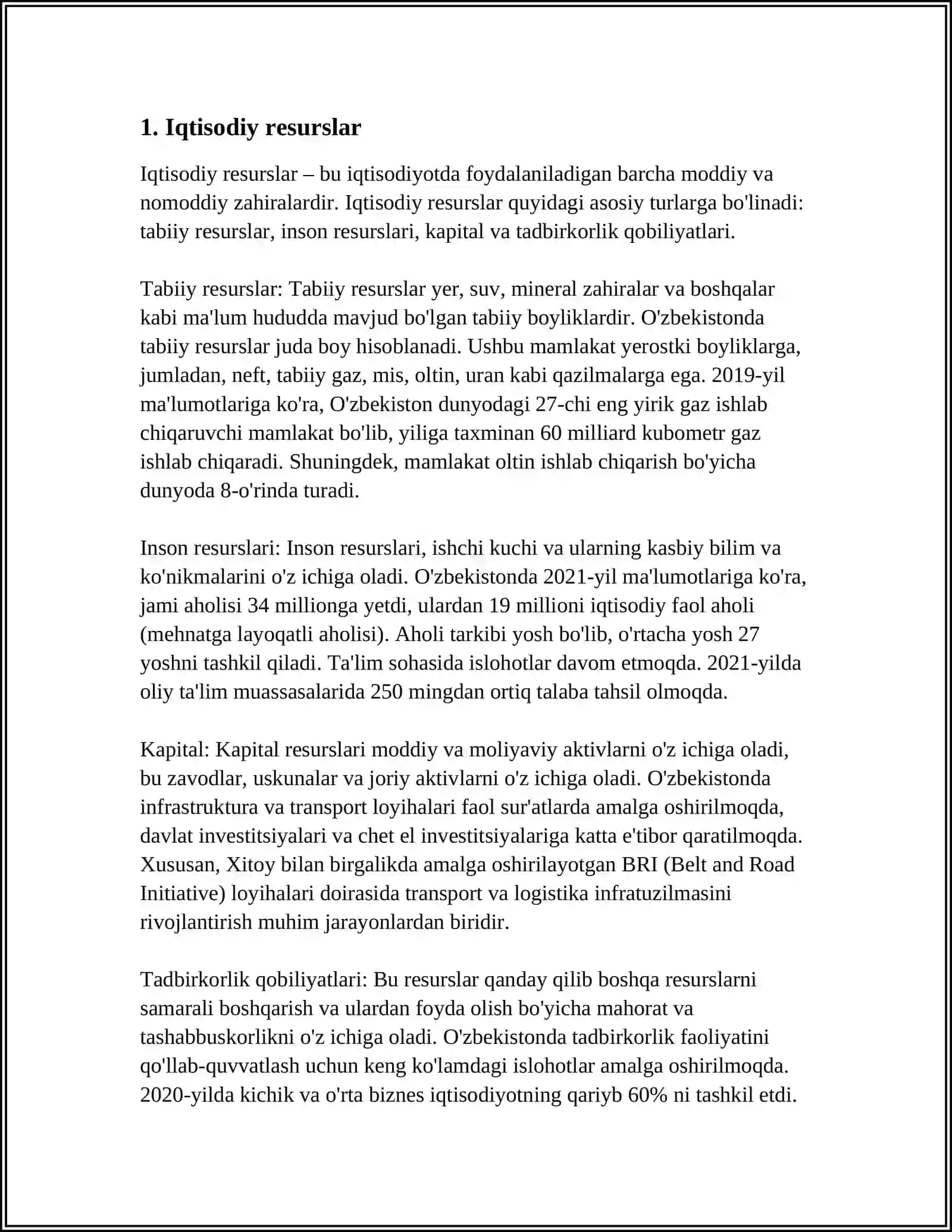 IQTISODIY O'SISHNING OMILLARI 3