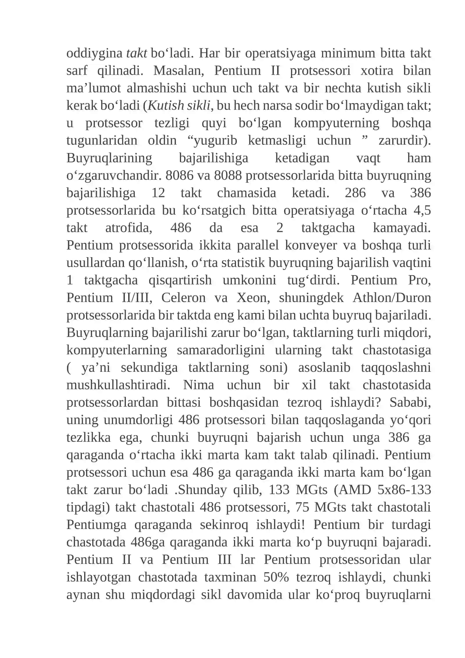 Protsessorlar va ularning ishlash prinsipi. Protsessorlarning asosiy parametrlari 3