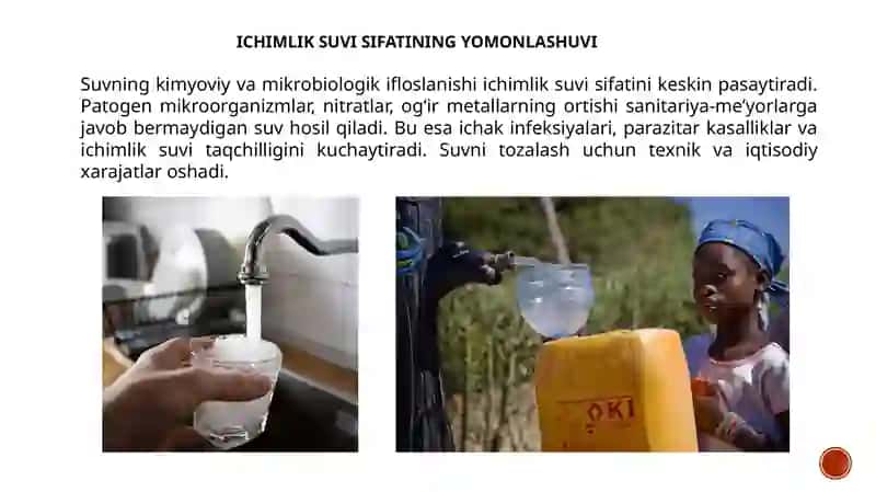 Suv resurslari ifloslanishining ekologik oqibatlari 3