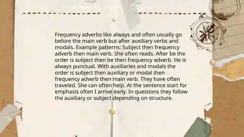 Adverb and their position 3