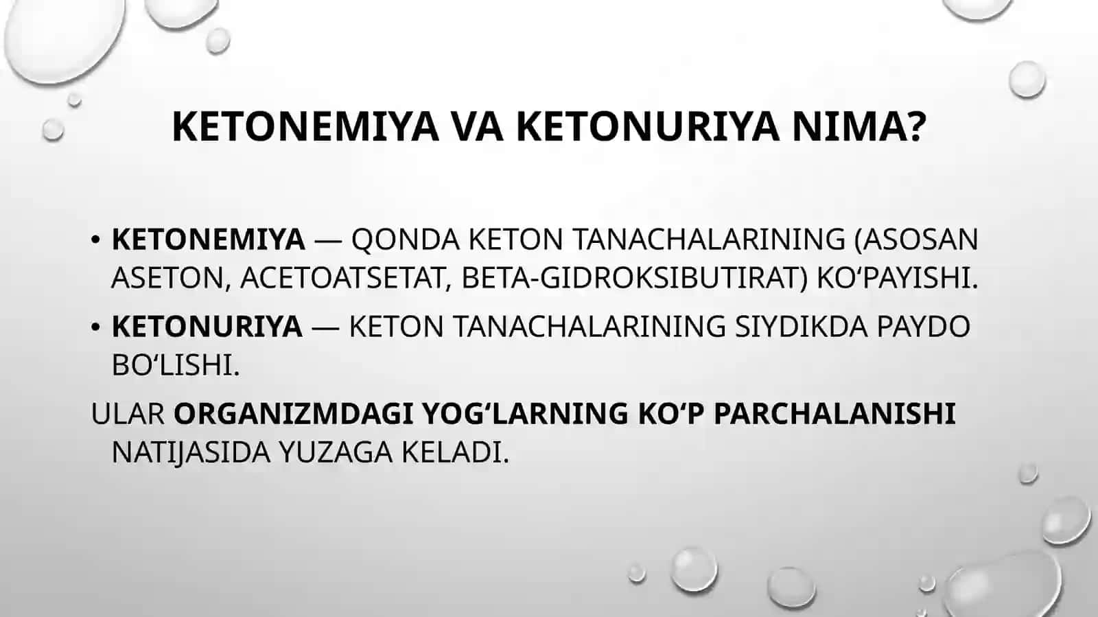 Qandlidiabetda ketonemiya va ketonuriya 3
