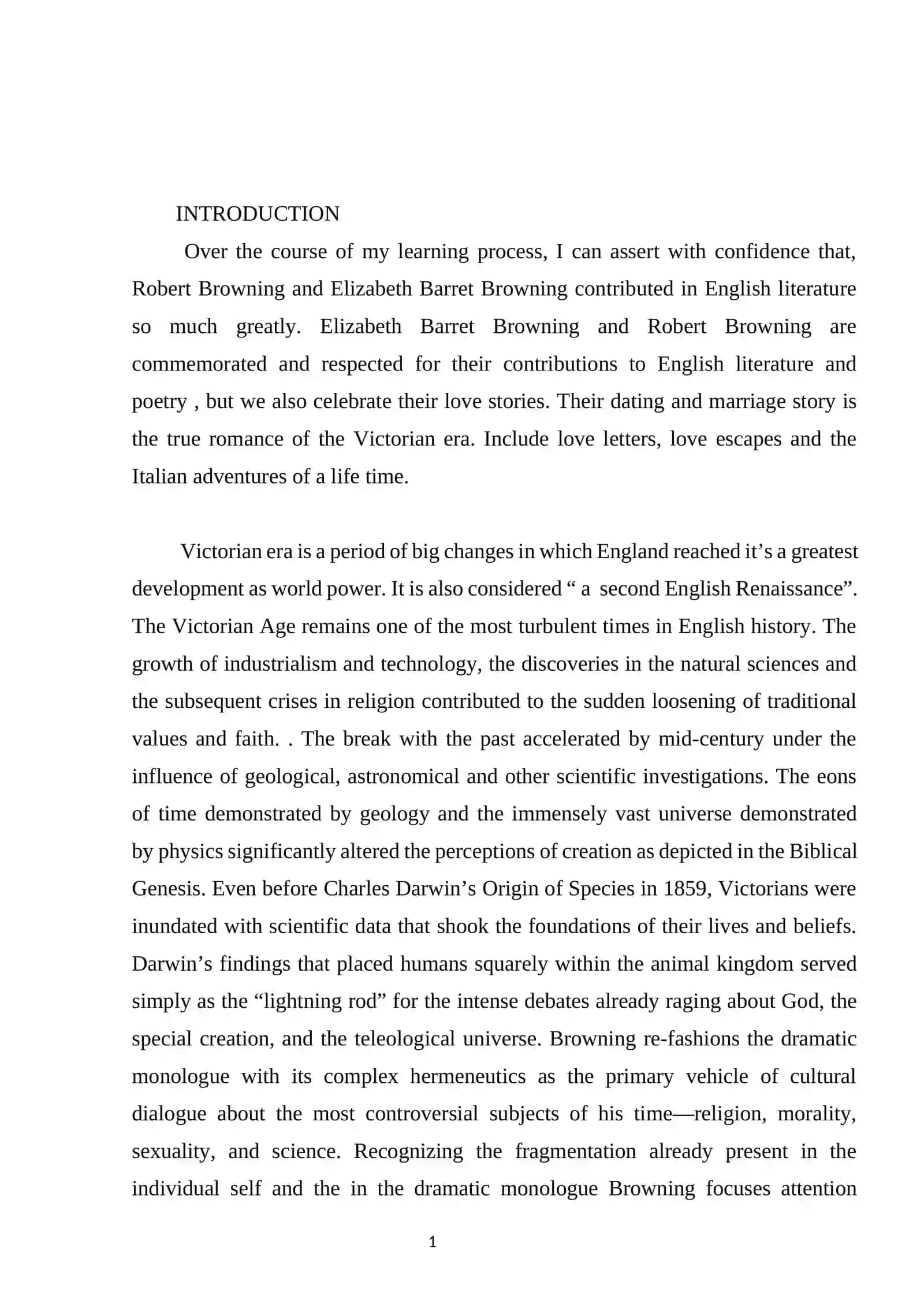 Course Work on Robert Browning and Elizabeth Barrett Browning 3