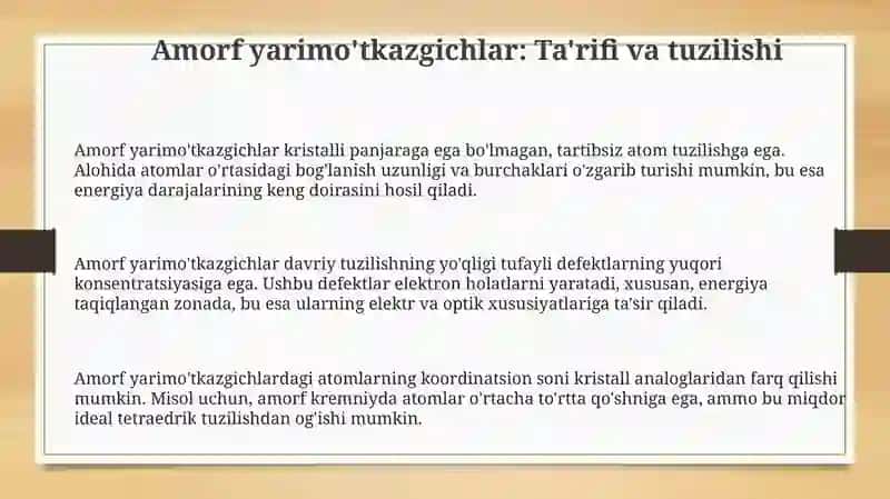 Amorf yarimo'tkazgichlar 3
