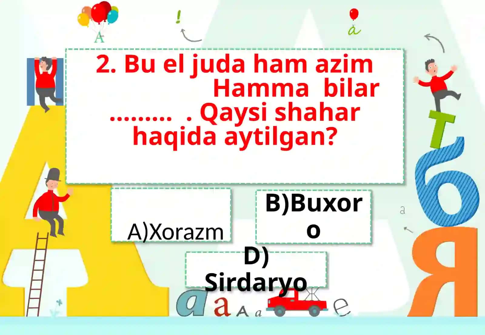 Ona tili va o’ qish savodxonligi3- chorak testi 3