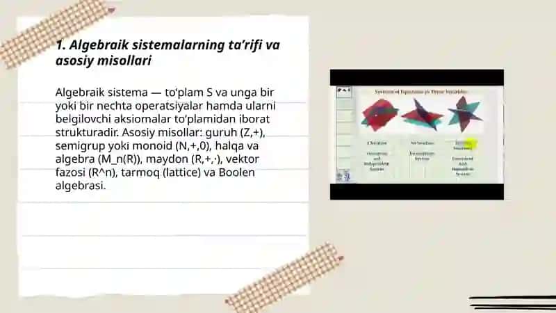 Algebraik sistemalar 3