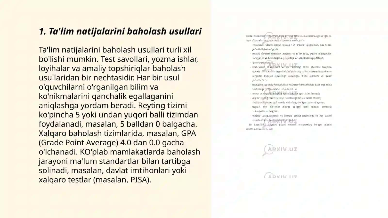 Ta'lim olganlikni tashxis etish 3