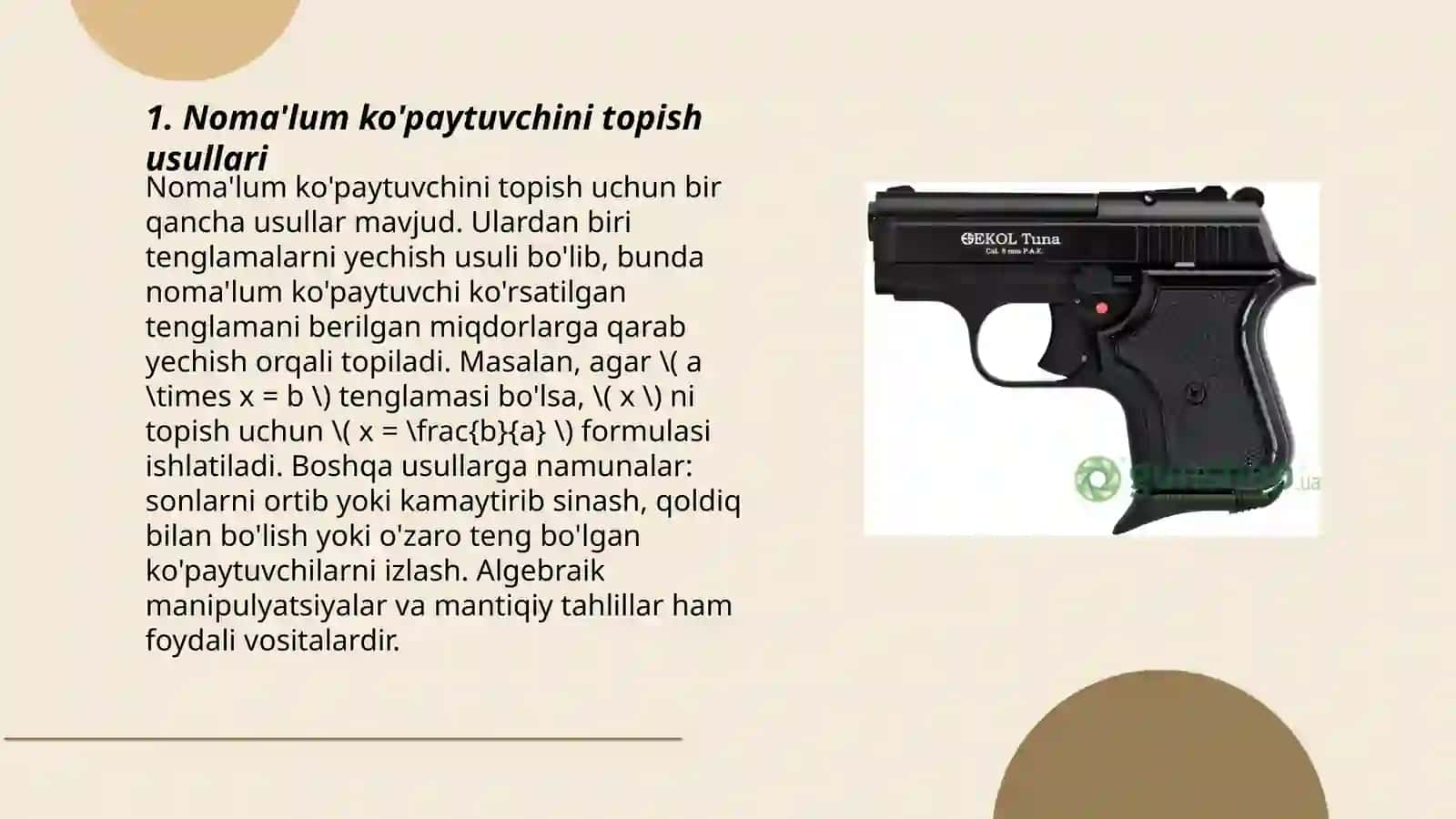 Noma'lum ko'paytuvchini topish 3