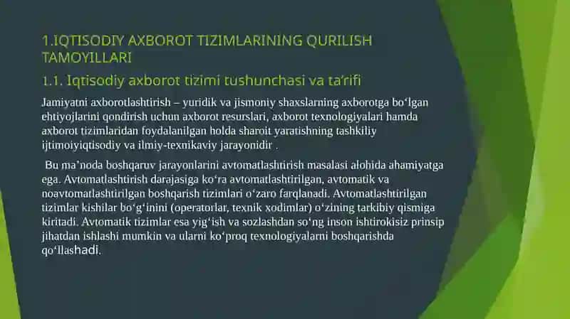 Iqtisodiy axborot tizimlarini loyihalashtirish bosqichlari 3