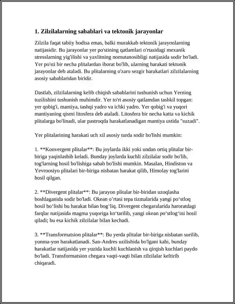 Zilzila. Xavfli tabiat hodisasi 3