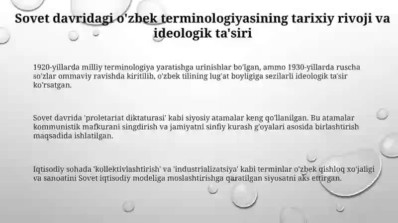 Sovet davri O'zbek terminologiyasi 3