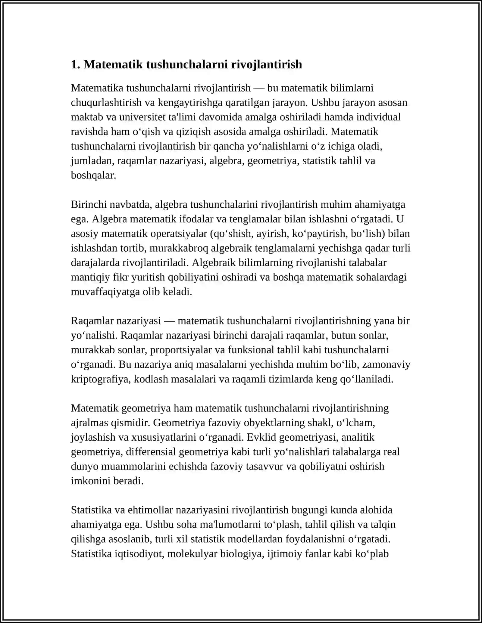 MATAM TUSHUNCHALARINI RIVOJLANTIRISH 3