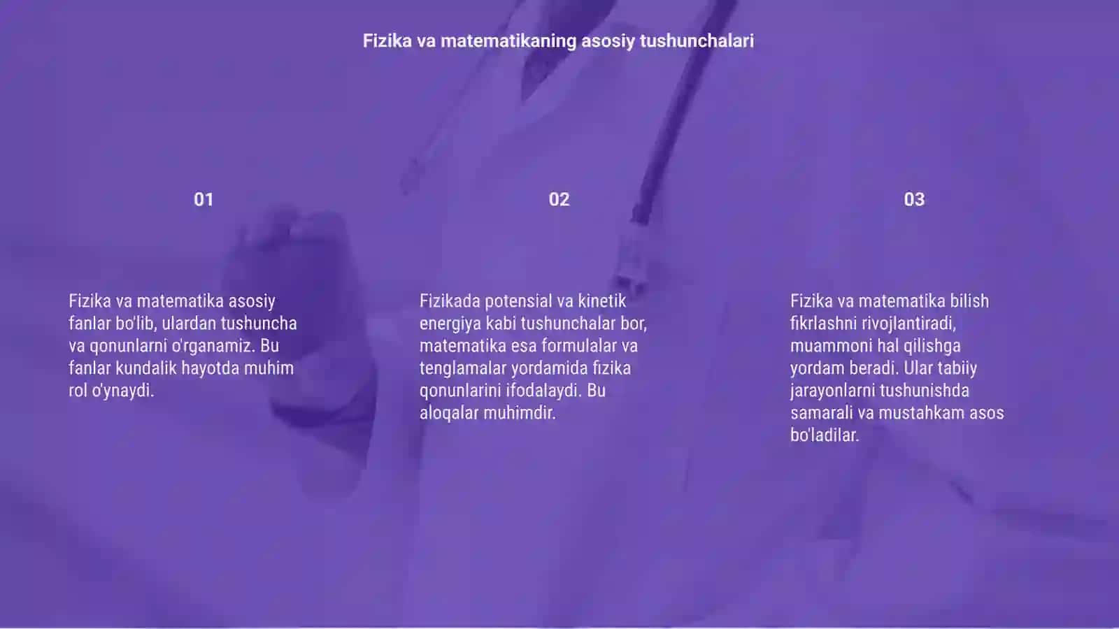 Fizika va matematika asosiy tushunchalari 3
